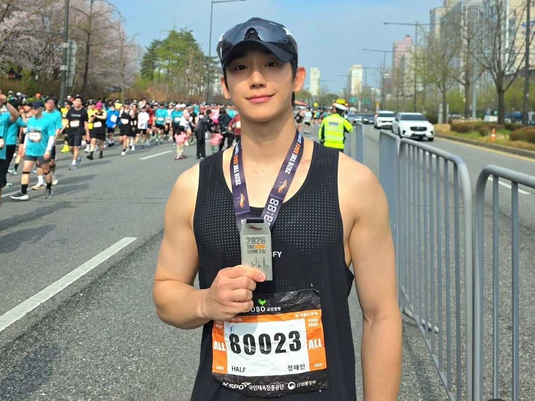 정해인 하프 마라톤 완주 관련 보도 이미지